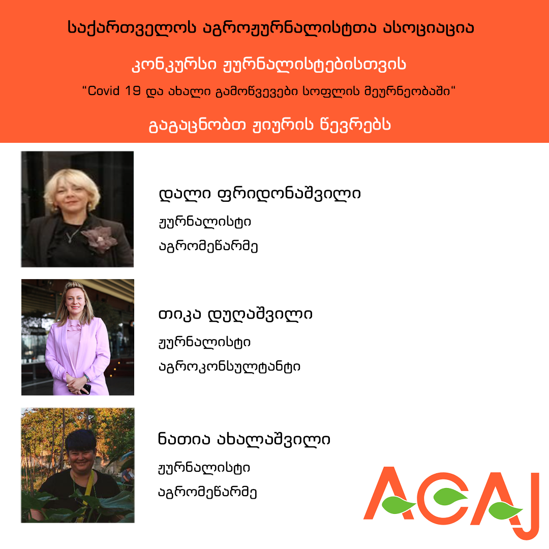 კონკურსის „Covid 19 და ახალი გამოწვევები სოფლის მეურნეობაში“ ჟიურის წევრები საკონკურსო მასალების შერჩევაზე მუშაობენ